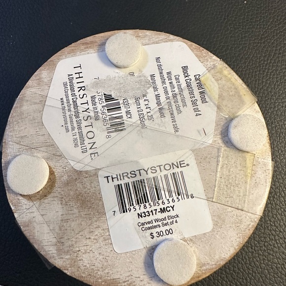 NWT Thirstystone Natural Floral Wooden Coaster - Picture 4 of 5